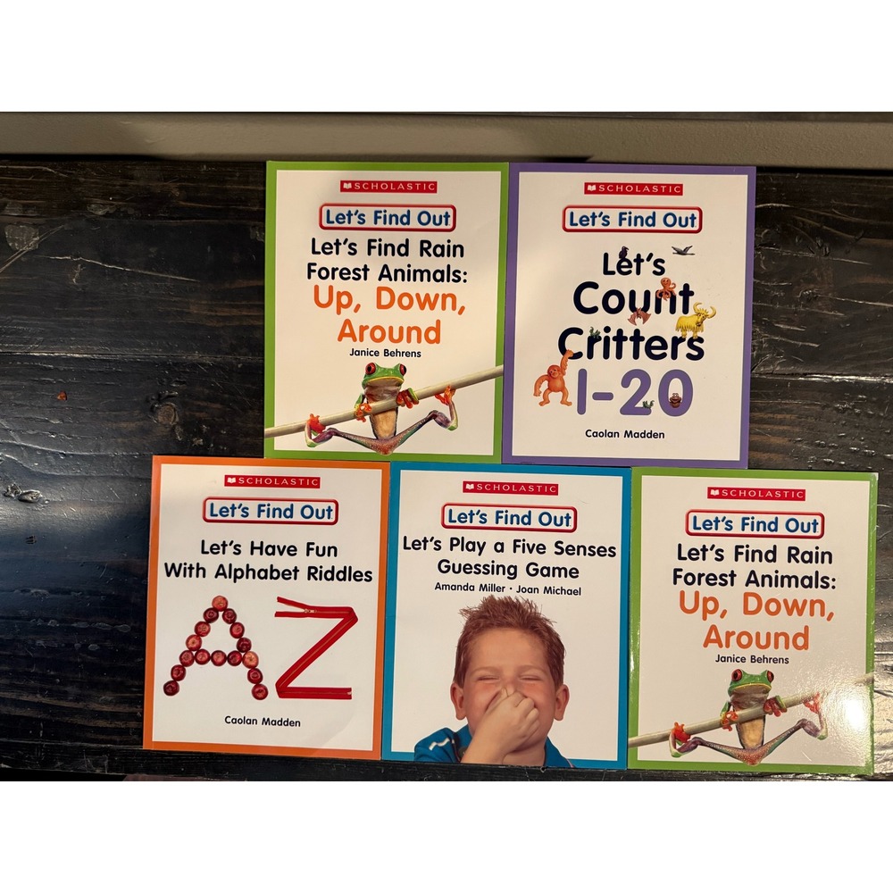 Scholastic Lets Find Out Early Learning Books Lot of 5 Animals Counting ABCs